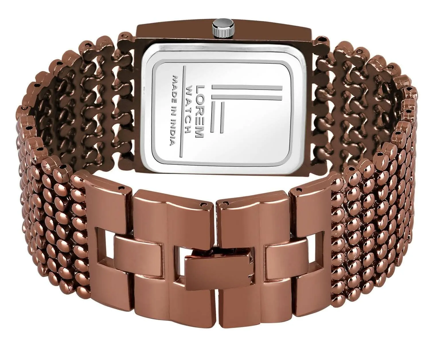 LOREM Brown Square Braclet Analog Watch For Women LR289