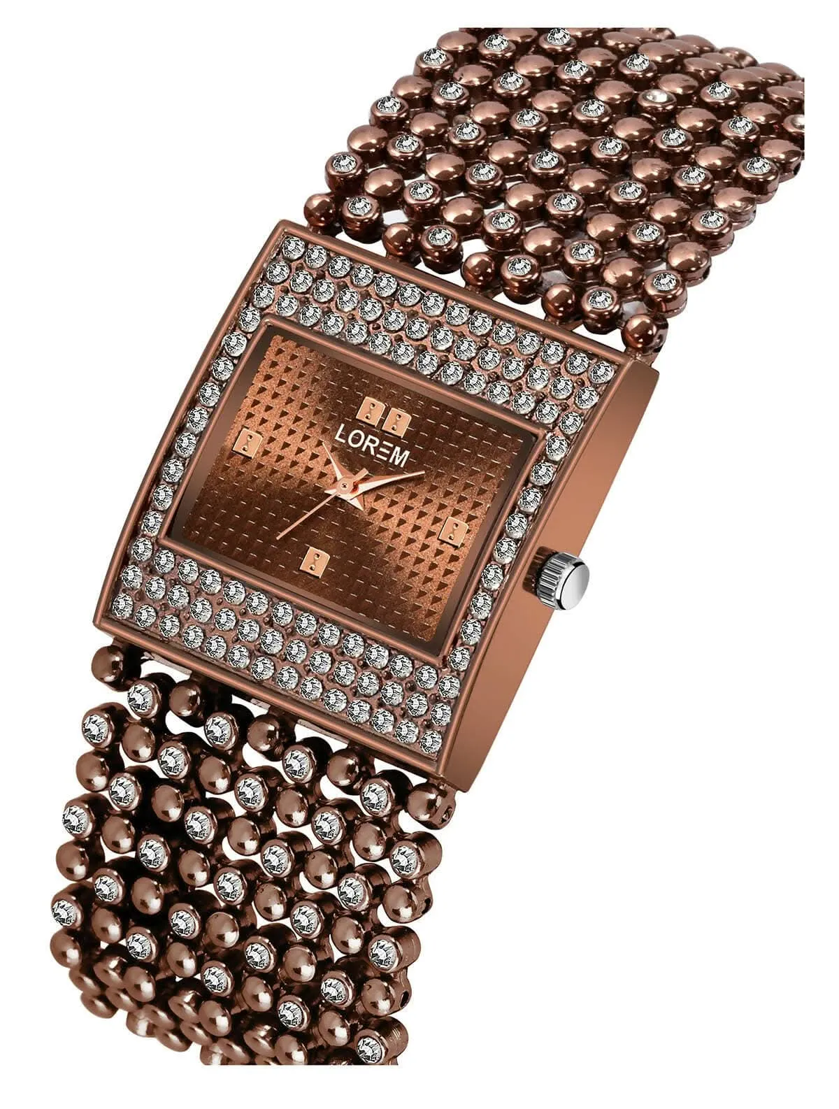 LOREM Brown Square Braclet Analog Watch For Women LR289