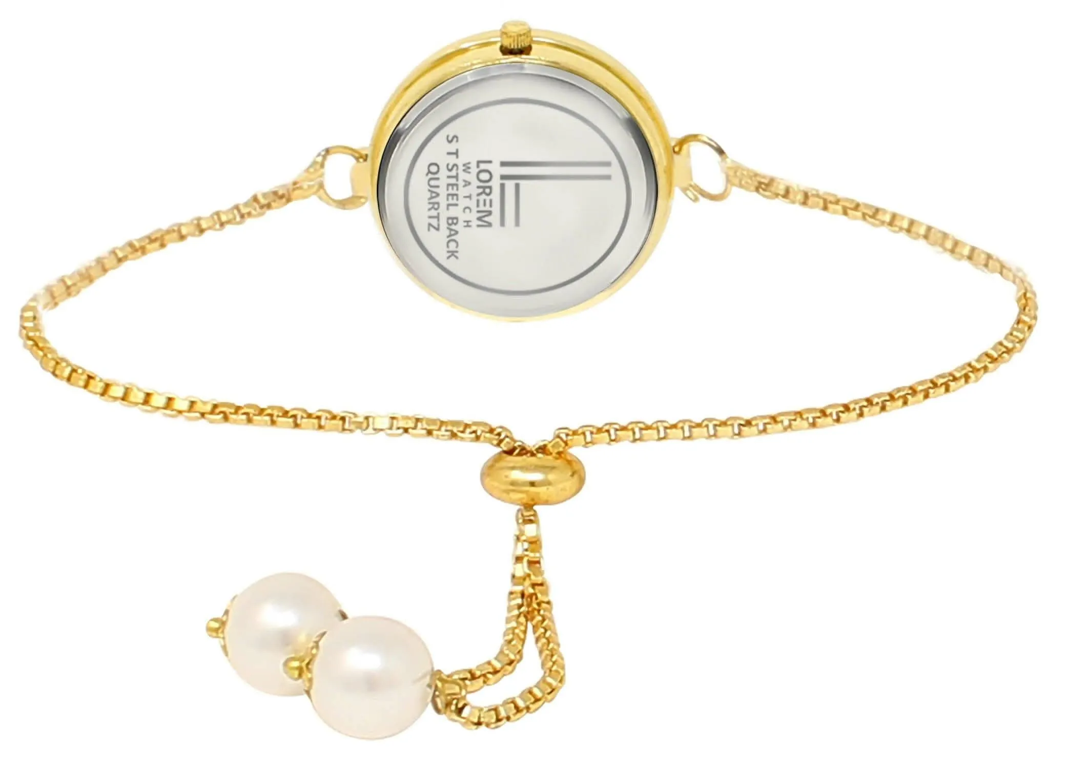 LOREM Gold Round Braclet Analog Watch For Women LR254