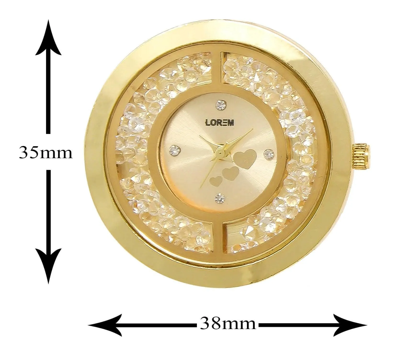 LOREM Gold Round Braclet Analog Watch For Women LR254