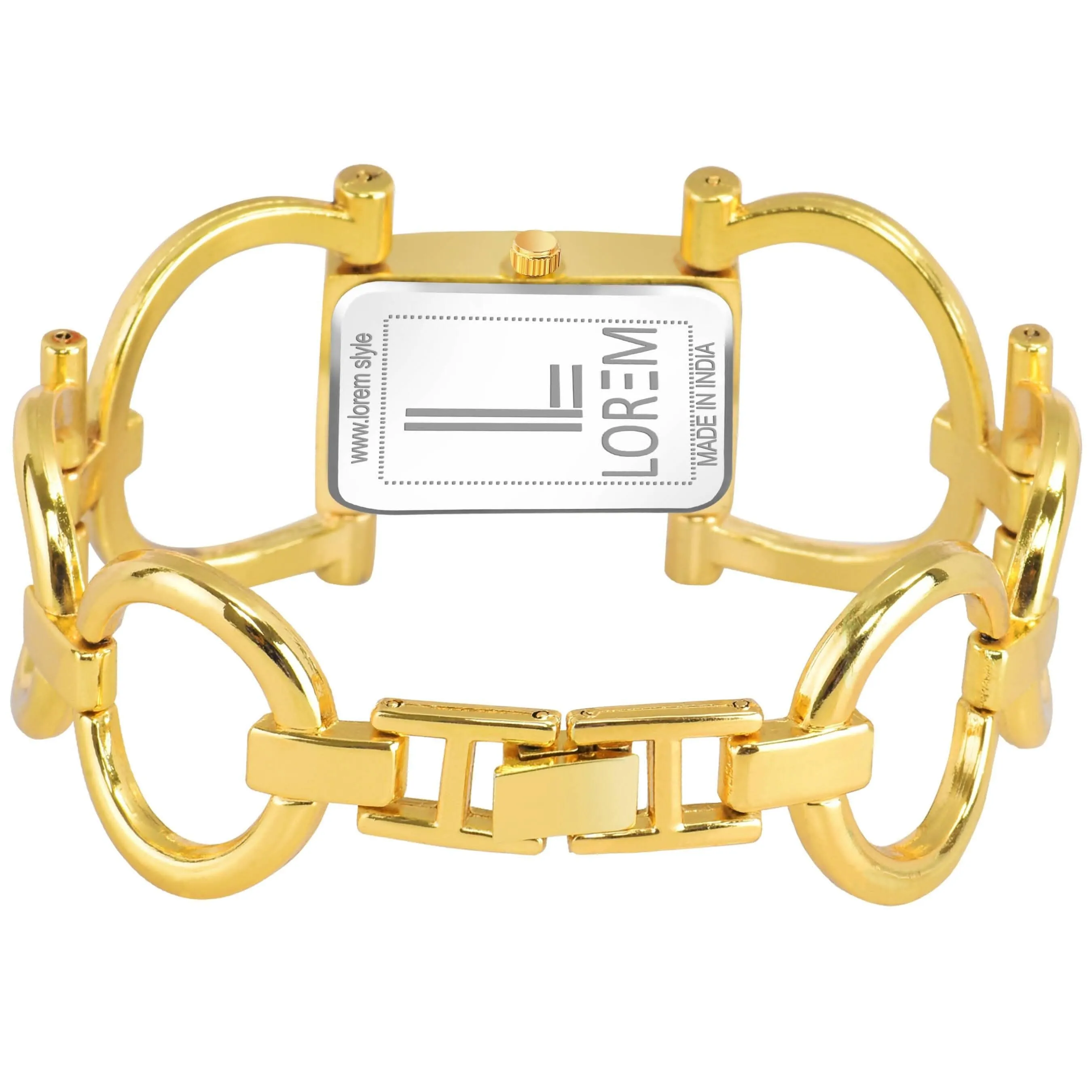 LOREM Gold Trending Square Braclet Analog Watch For Women LR294