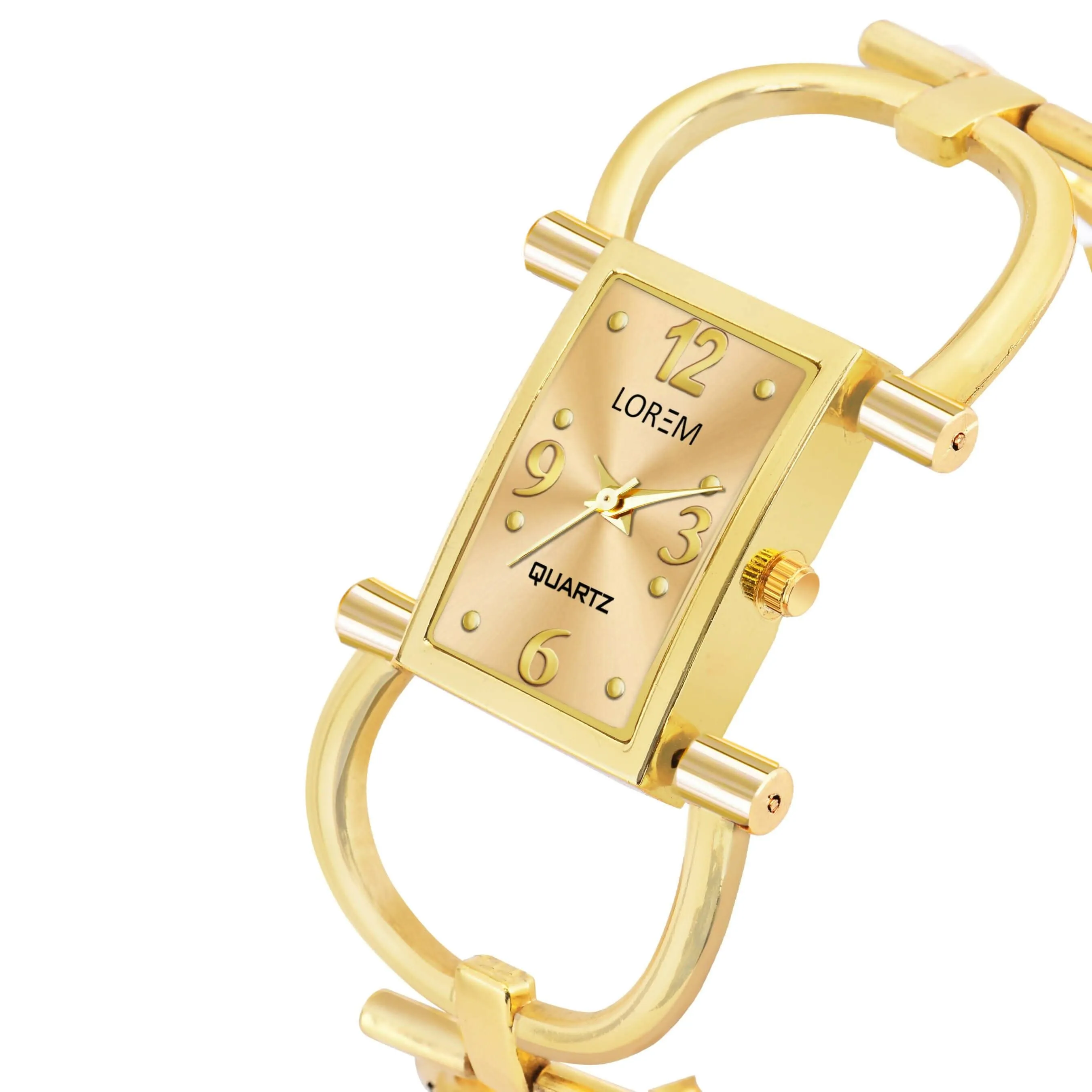 LOREM Gold Trending Square Braclet Analog Watch For Women LR294