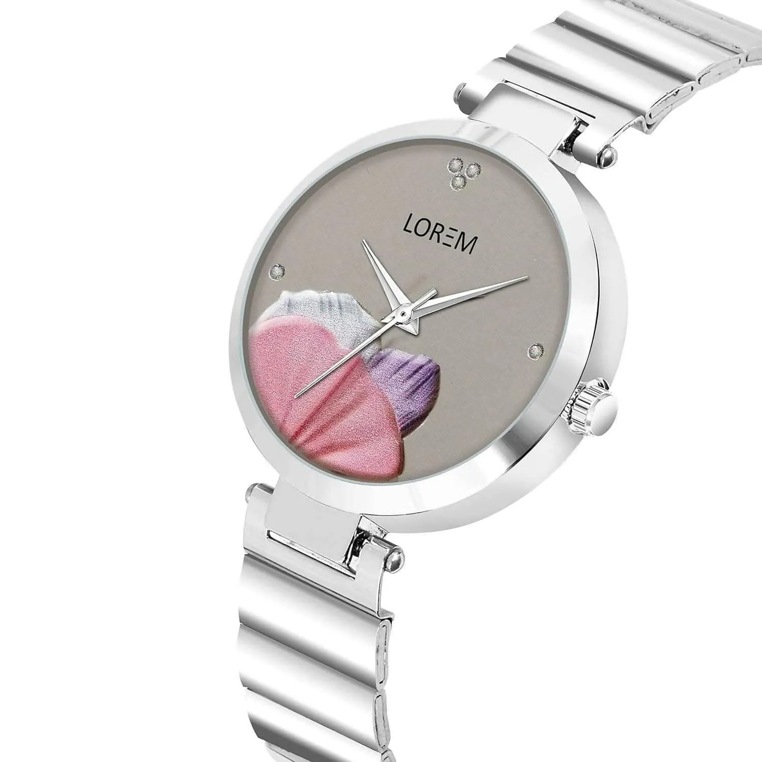 LOREM Grey Flower Designer Analog Watch For Women - LR312