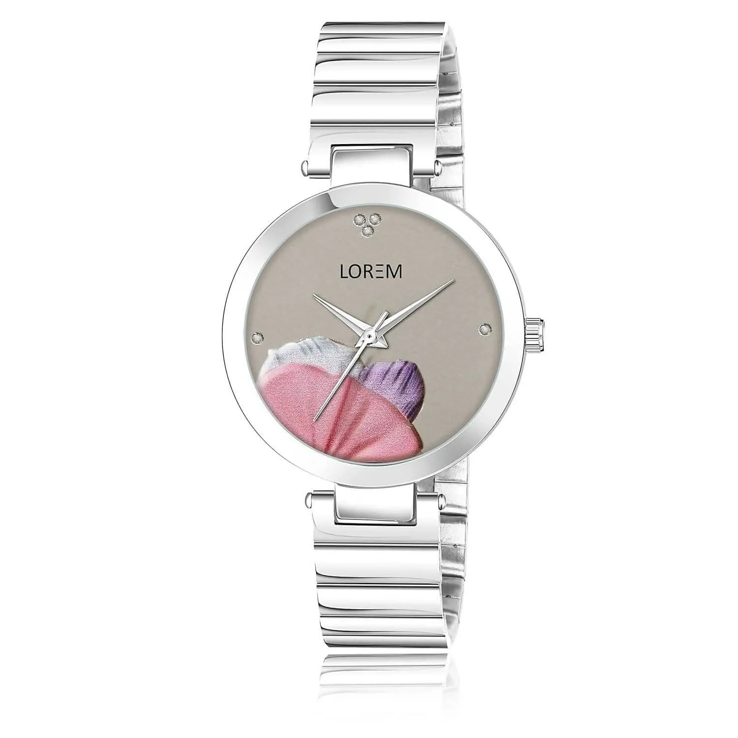 LOREM Grey Flower Designer Analog Watch For Women - LR312