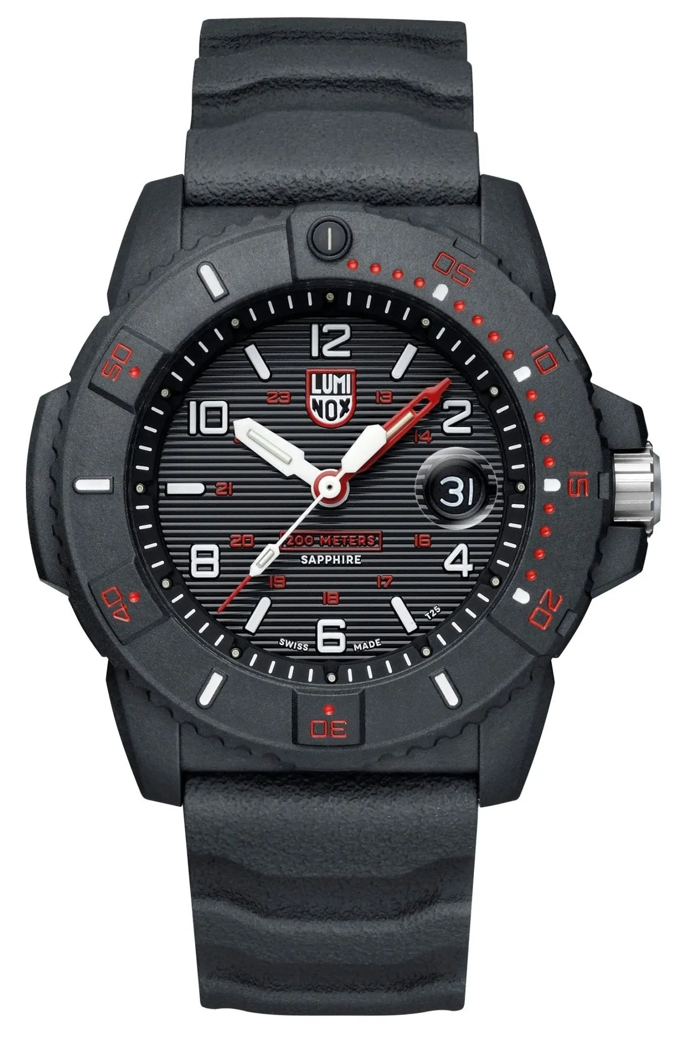 Luminox Navy SEAL CARBONOX Black Dial Black Rubber Strap Date Divers Quartz Mens Watch XS.3615