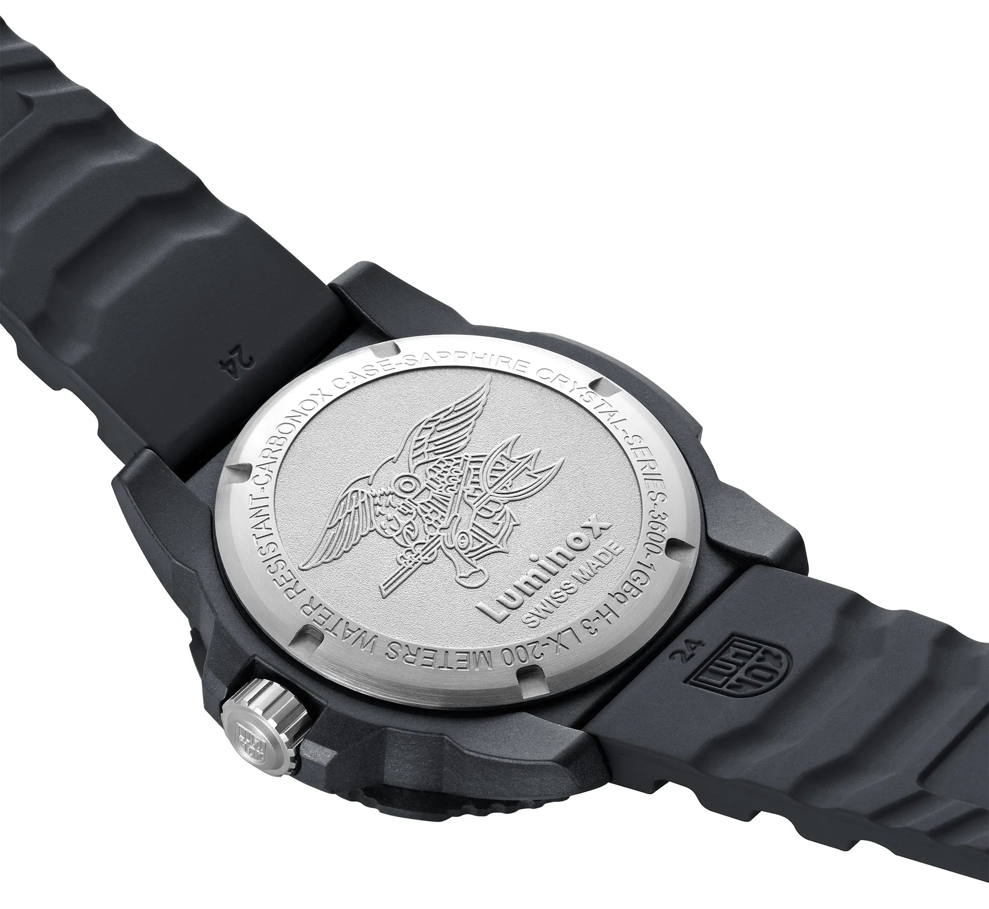 Luminox Navy SEAL CARBONOX Black Dial Black Rubber Strap Date Divers Quartz Mens Watch XS.3615