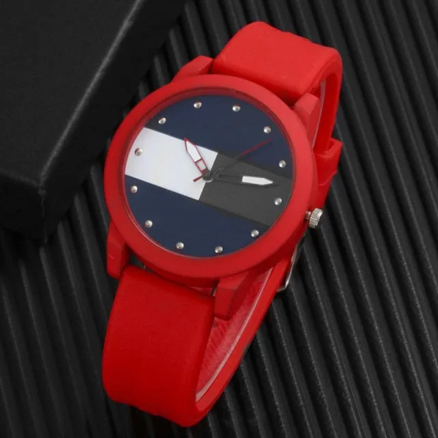 Luxury Big Dial Watch Men Silicone Band Quartz Wristwatch
