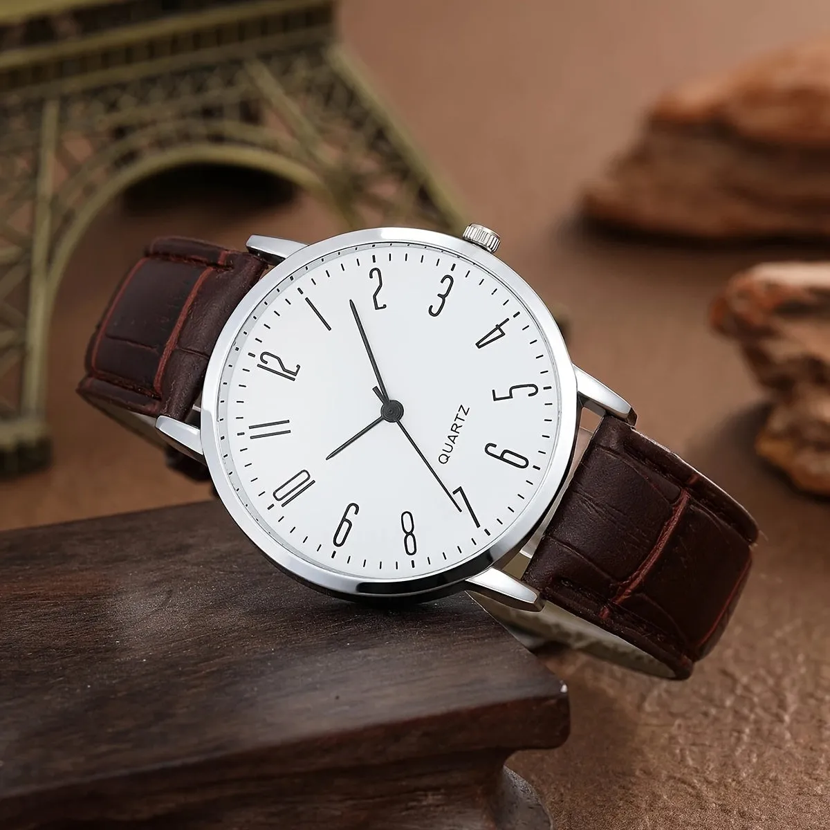 Luxury Design Men's Quartz Watch and 3pcs Bracelet Set