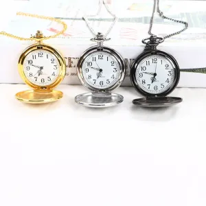 Luxury Smooth Silver Pendant Pocket Watch