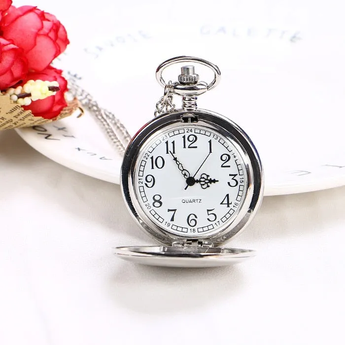 Luxury Smooth Silver Pendant Pocket Watch