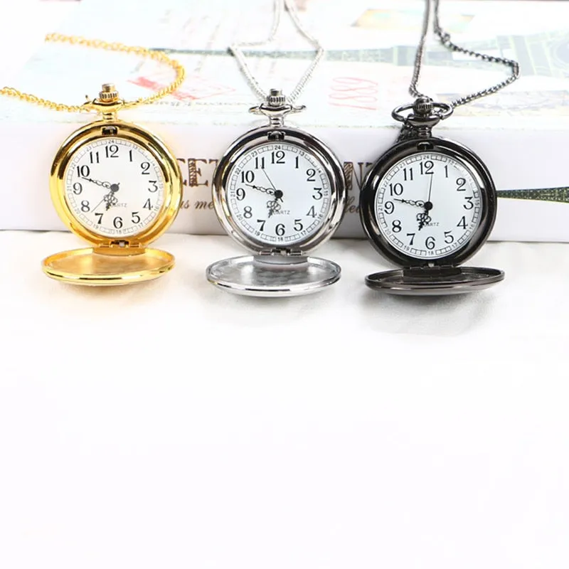 Luxury Smooth Silver Pendant Pocket Watch