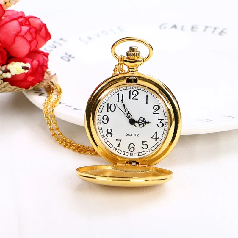 Luxury Smooth Silver Pendant Pocket Watch