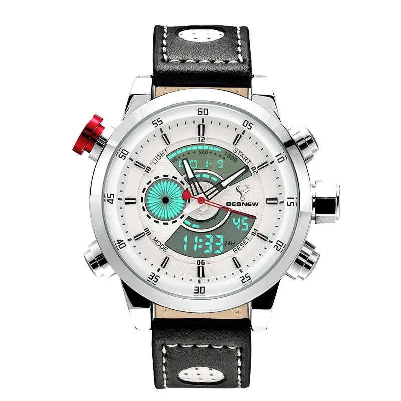 Luxury Stylish men military sports dual display digital watches Luminous quartz watch waterproof 30M relogio masculino