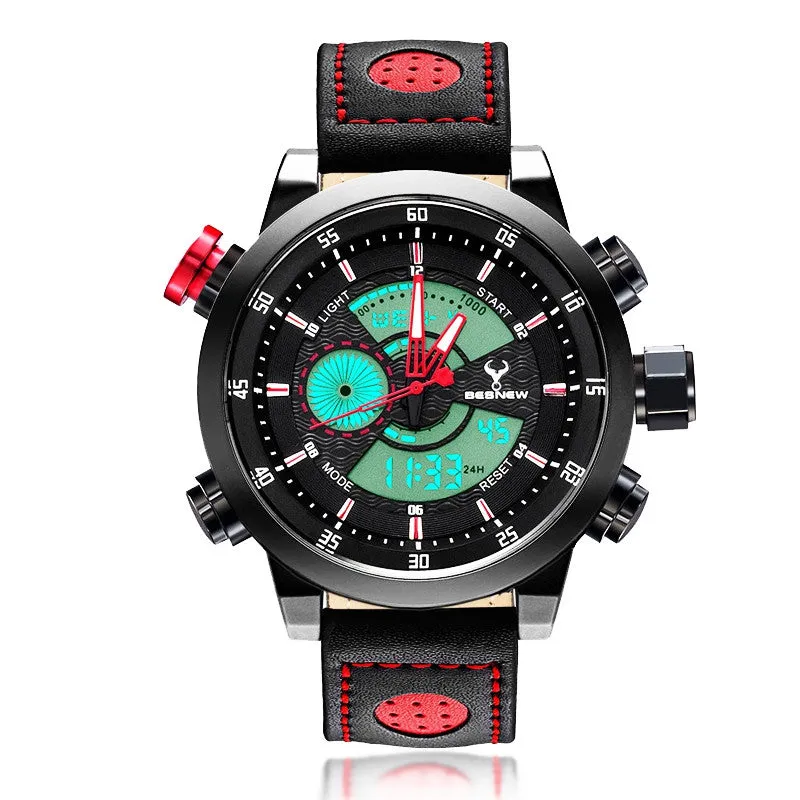 Luxury Stylish men military sports dual display digital watches Luminous quartz watch waterproof 30M relogio masculino