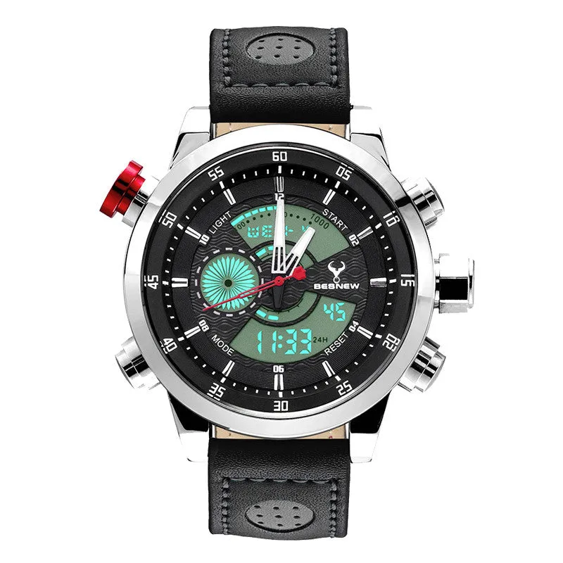 Luxury Stylish men military sports dual display digital watches Luminous quartz watch waterproof 30M relogio masculino