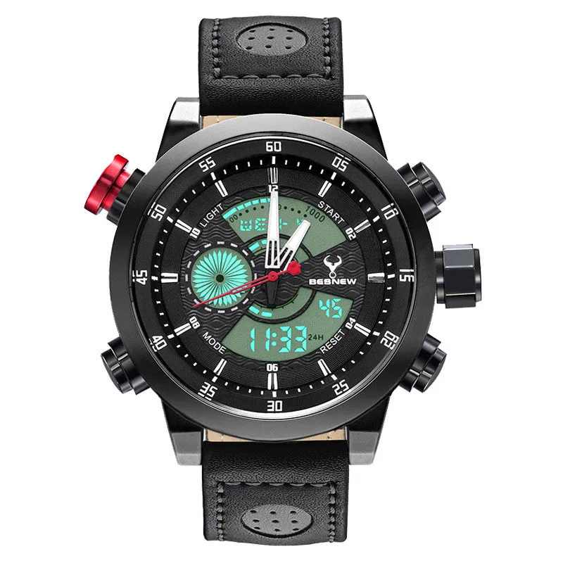 Luxury Stylish men military sports dual display digital watches Luminous quartz watch waterproof 30M relogio masculino
