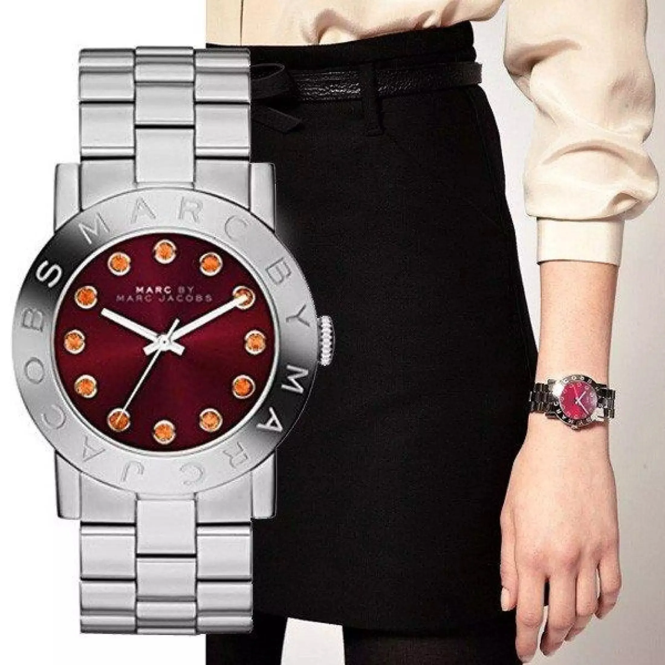 Marc By Marc Jacobs Amy Red Women's Steel Classic Watch MBM3333