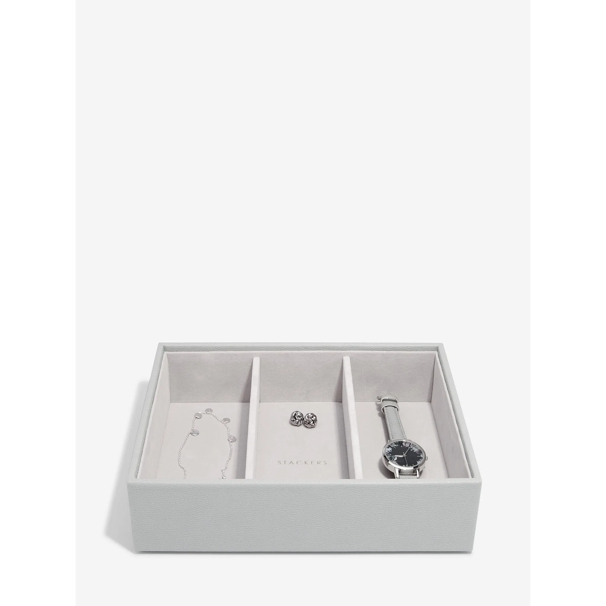Medium Classic Jewellery Box Watch and Accessories Layer in Pebble Grey