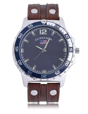 MEN'S CLASSIC BROWN STRAP ANALOG WATCH