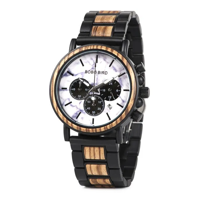 Men's Stylish Wood Three Dial Quartz Analog Watches