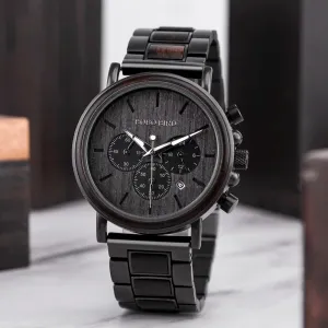 Men's Stylish Wood Three Dial Quartz Analog Watches