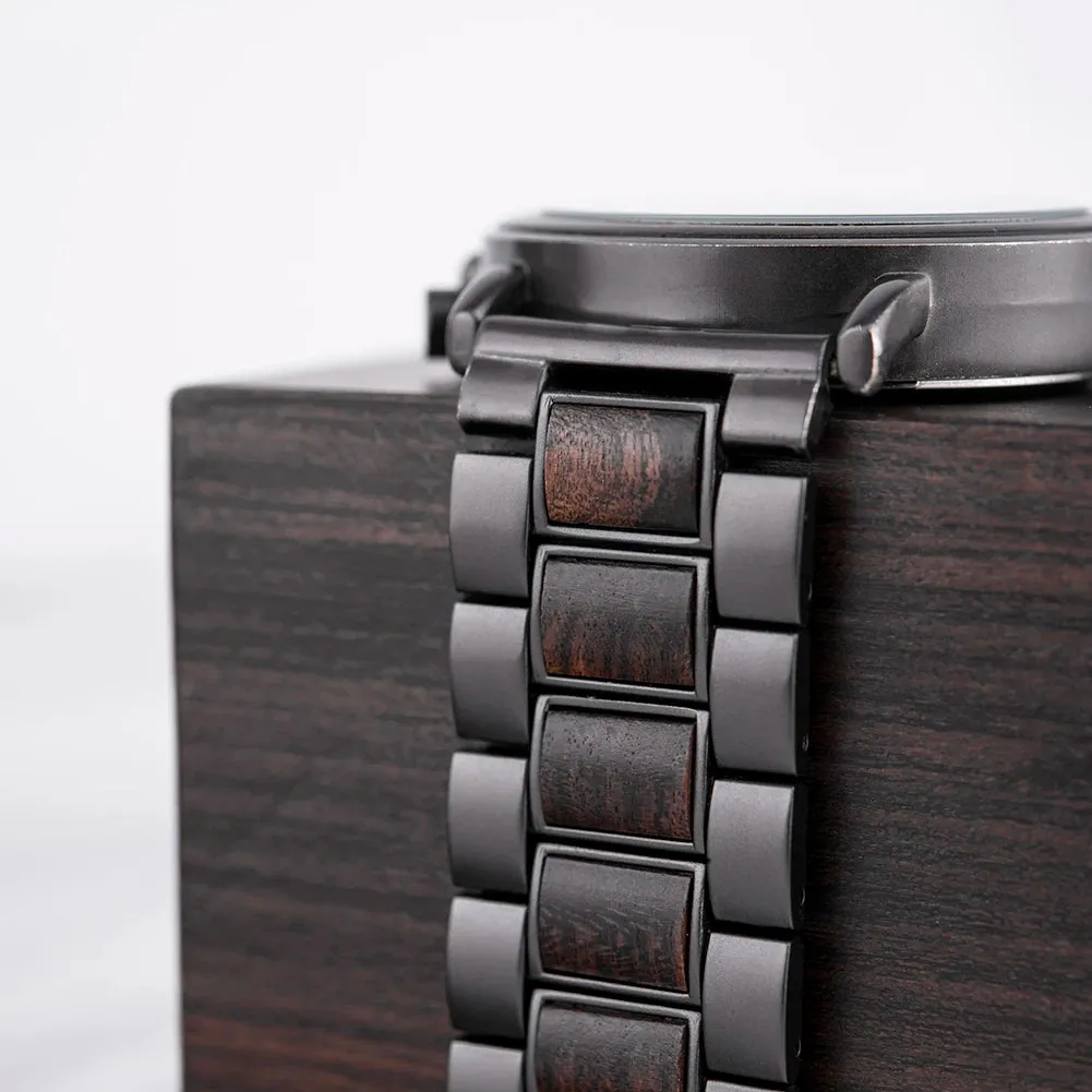 Men's Stylish Wood Three Dial Quartz Analog Watches