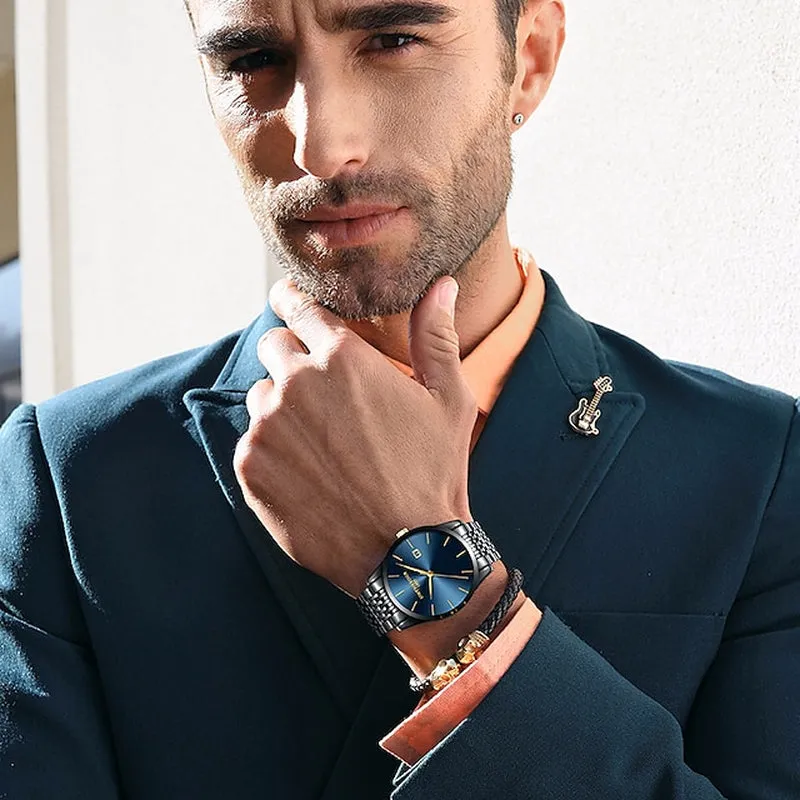 Men's Ultra-Thin Luxury Analog Quartz Watch w/Calendar