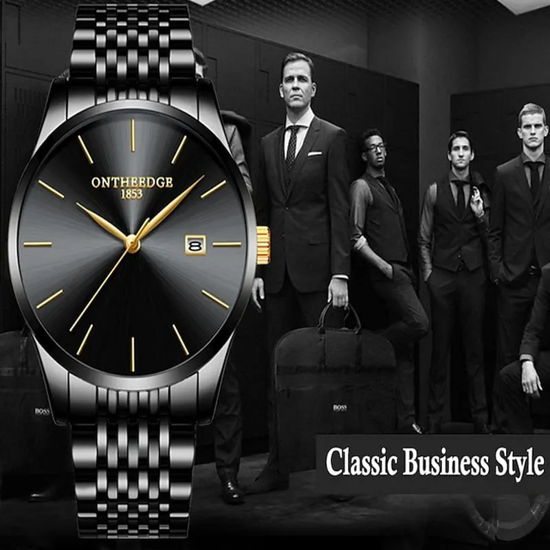 Men's Ultra-Thin Luxury Analog Quartz Watch w/Calendar