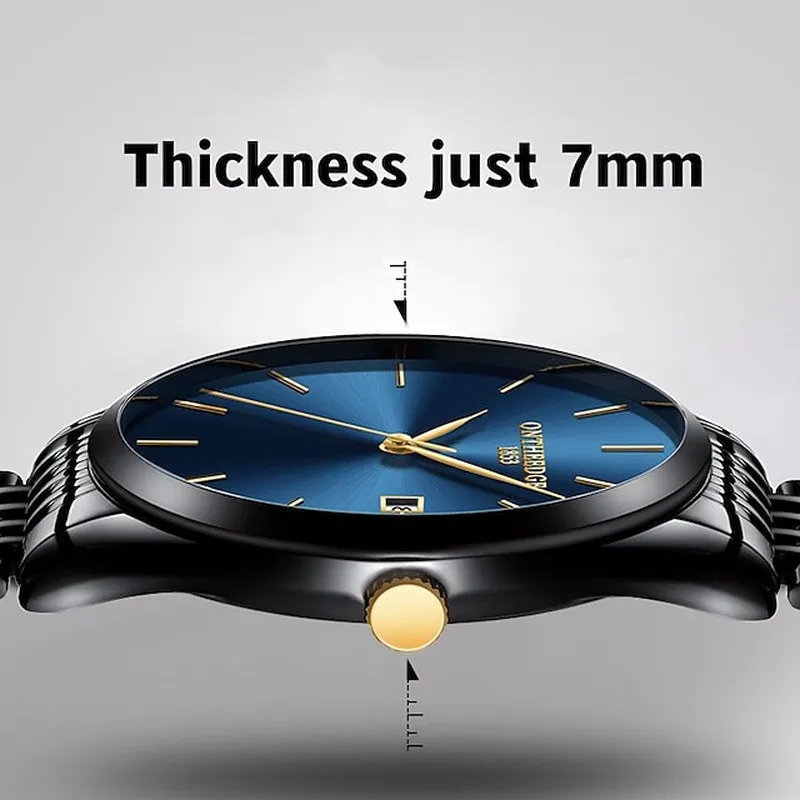 Men's Ultra-Thin Luxury Analog Quartz Watch w/Calendar