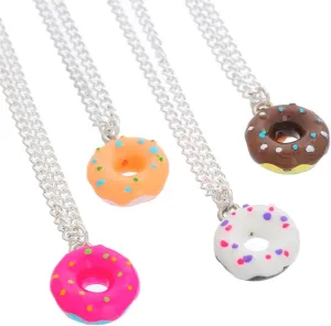 MJartoria Best Friend Necklaces Colorful Doughnut Best Friends Forever Friendship Necklaces BFF Necklaces for 4 Gifts