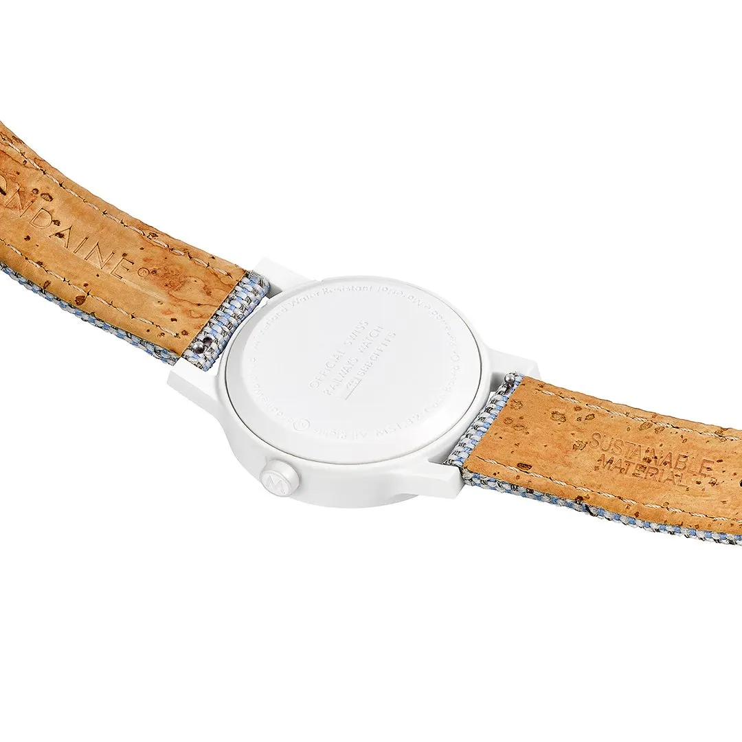 Mondaine essence, 32mm, black and white sustainable watch MS1.32110.LA