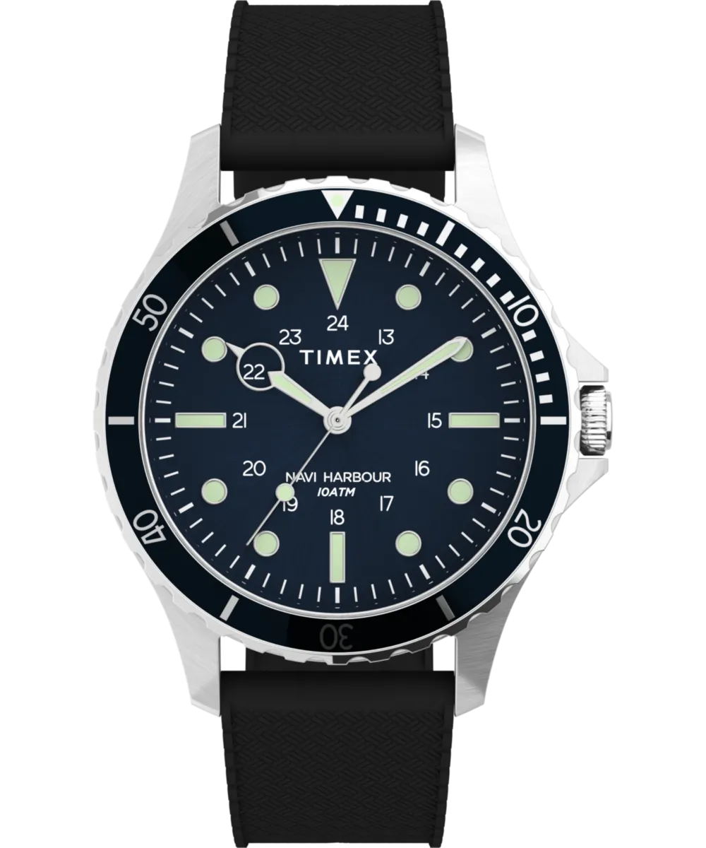 Navi 41mm Synthetic Rubber Strap Watch