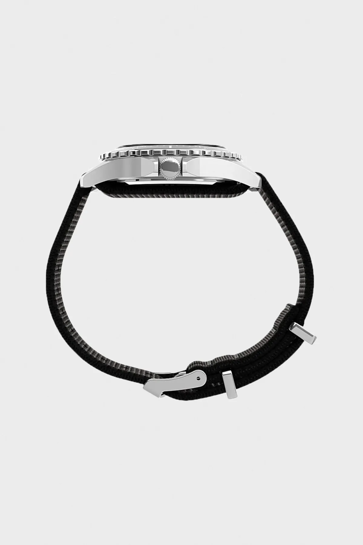 Navi XL Fabric Slip-Thru Strap Watch - Stainless/Black