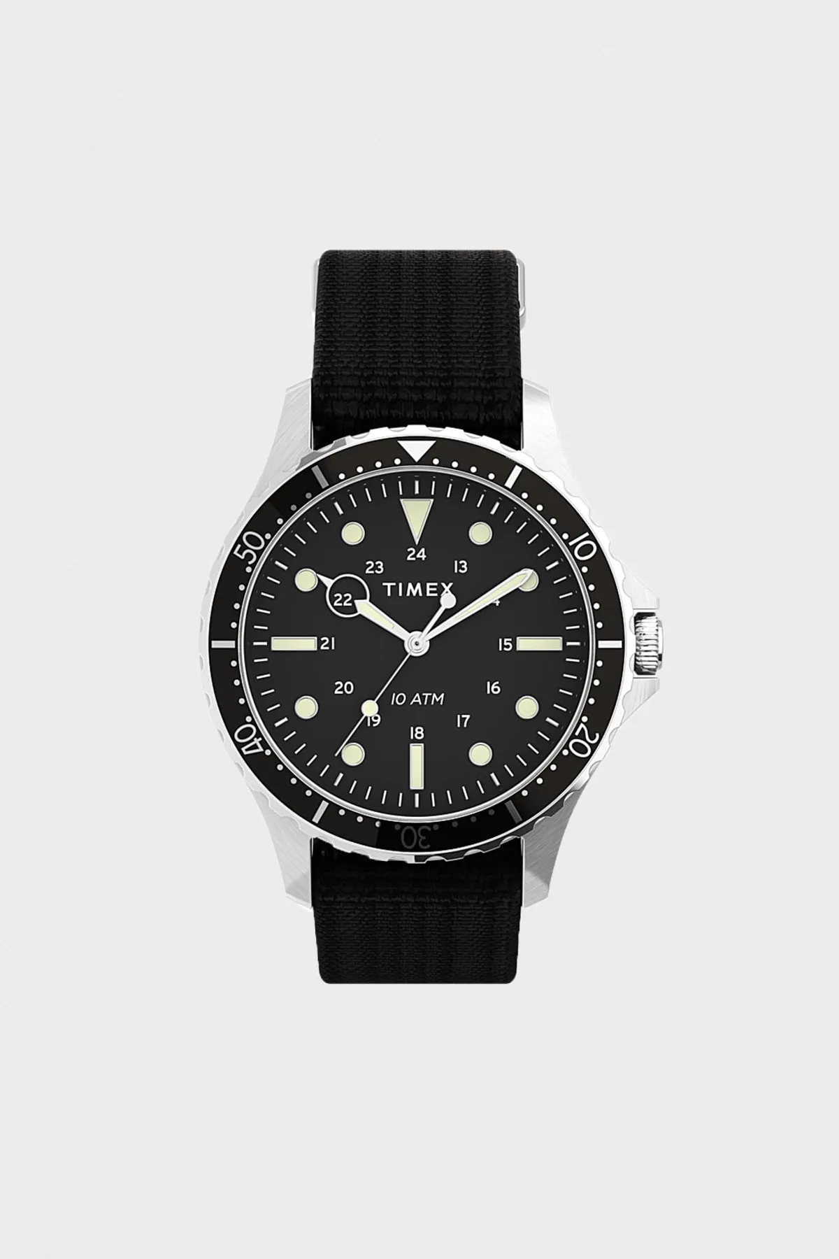 Navi XL Fabric Slip-Thru Strap Watch - Stainless/Black