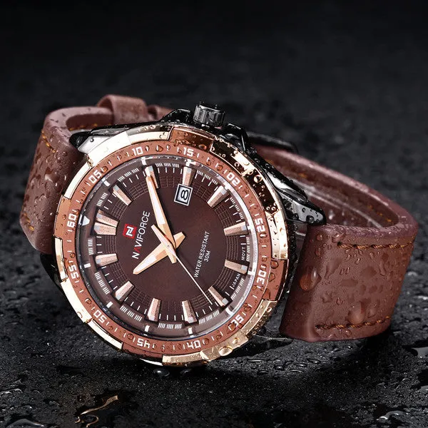 NAVIFORCE Luxury Brand Fashion Men Military Sports Watches Men's Quartz Auto Date Clock Man Leather Strap Casual Wrist Watch