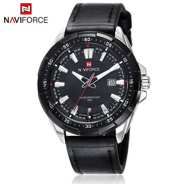 NAVIFORCE Luxury Brand Fashion Men Military Sports Watches Men's Quartz Auto Date Clock Man Leather Strap Casual Wrist Watch