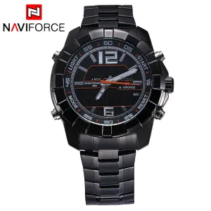 New Brand NAVIFORCE Men Watches Top Brand Luxury Full Steel Men Business Watches Analog Digital LED Watch