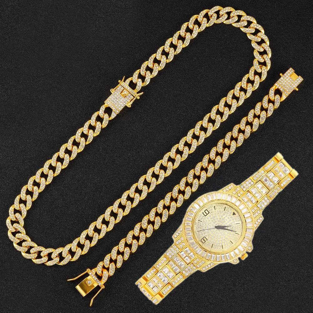 New Men Women Fashion Watches Full Rhinestone Luxury Iced Out Quartz Watches