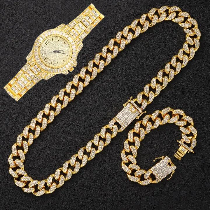 New Men Women Fashion Watches Full Rhinestone Luxury Iced Out Quartz Watches