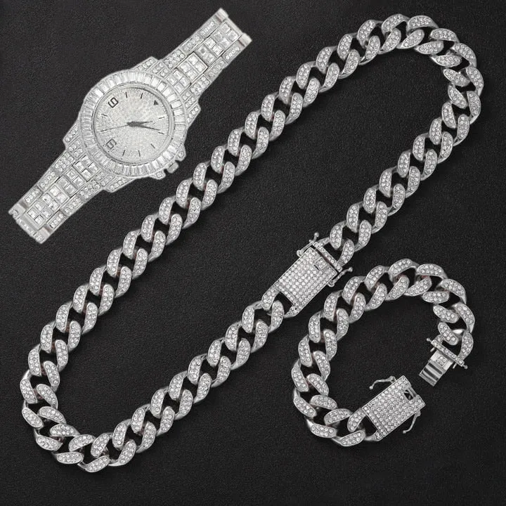 New Men Women Fashion Watches Full Rhinestone Luxury Iced Out Quartz Watches
