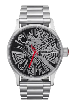 Nixon x Rolling Stones Sentry Stainless Steel Watch - Silver Black