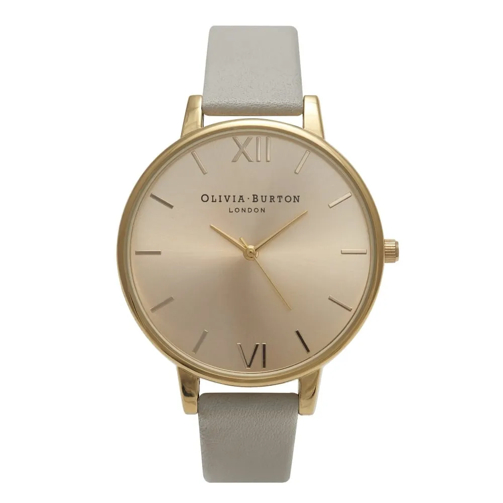Olivia Burton Big Dial Watch in Grey/ Gold