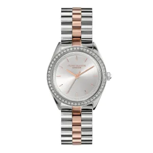 Olivia Burton Sports Luxe 34mm Bejewelled Silver & Two Tone Bracelet Watch