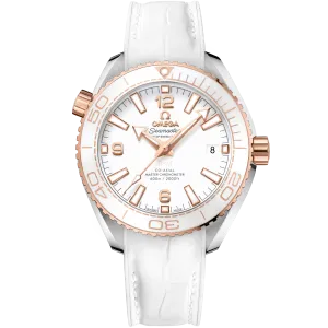 Omega Seamaster Planet Ocean 600M 39.5 mm, steel - Sedna™ gold on leather strap with rubber lining