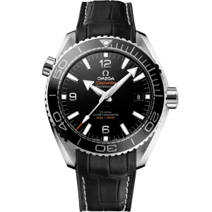 Omega Seamaster Planet Ocean 600M 43.5 mm, steel on leather strap with rubber lining