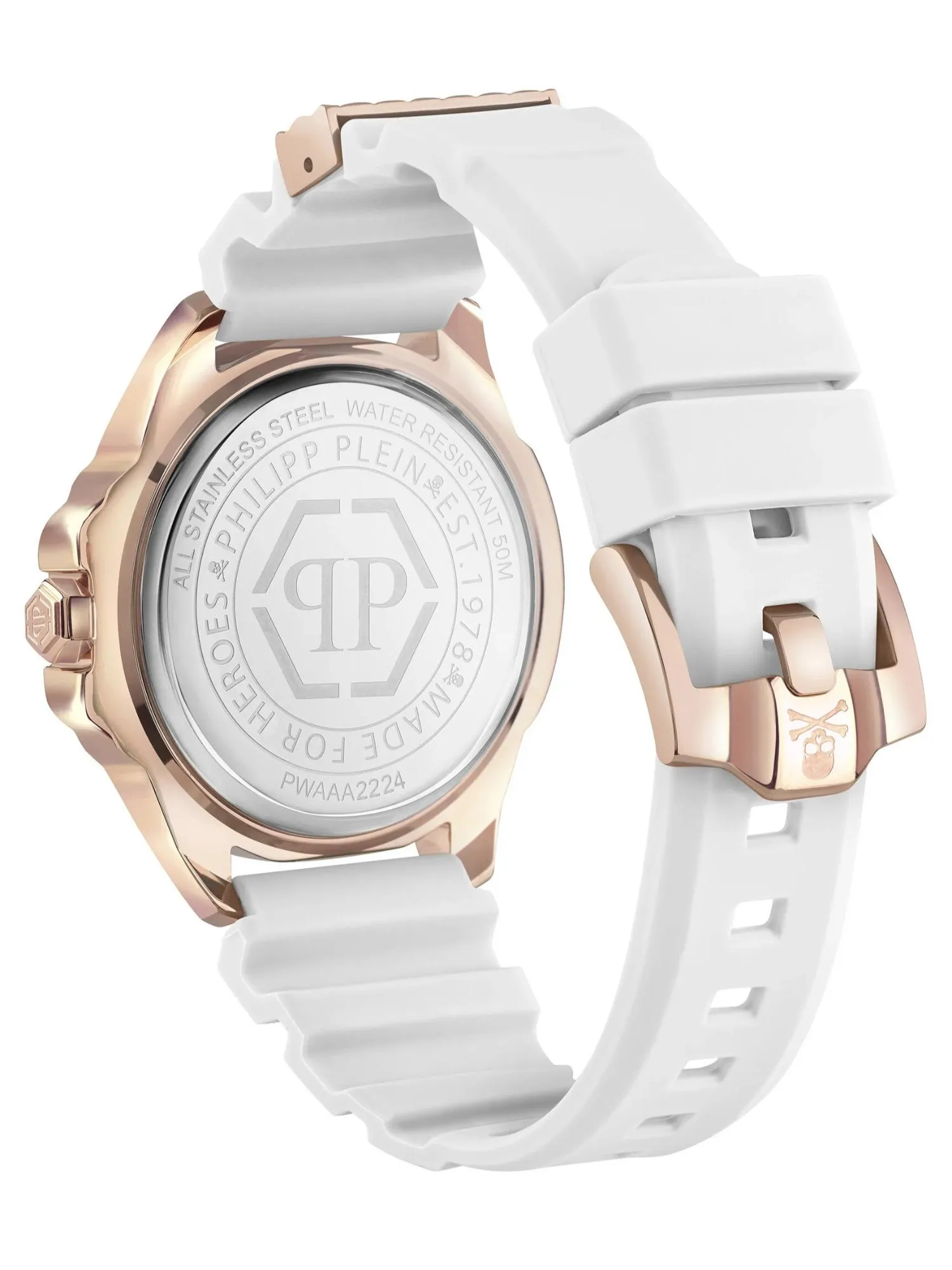 Philipp Plein Unisex 44 mm Size White Dial Analog Watch - PWAAA2224