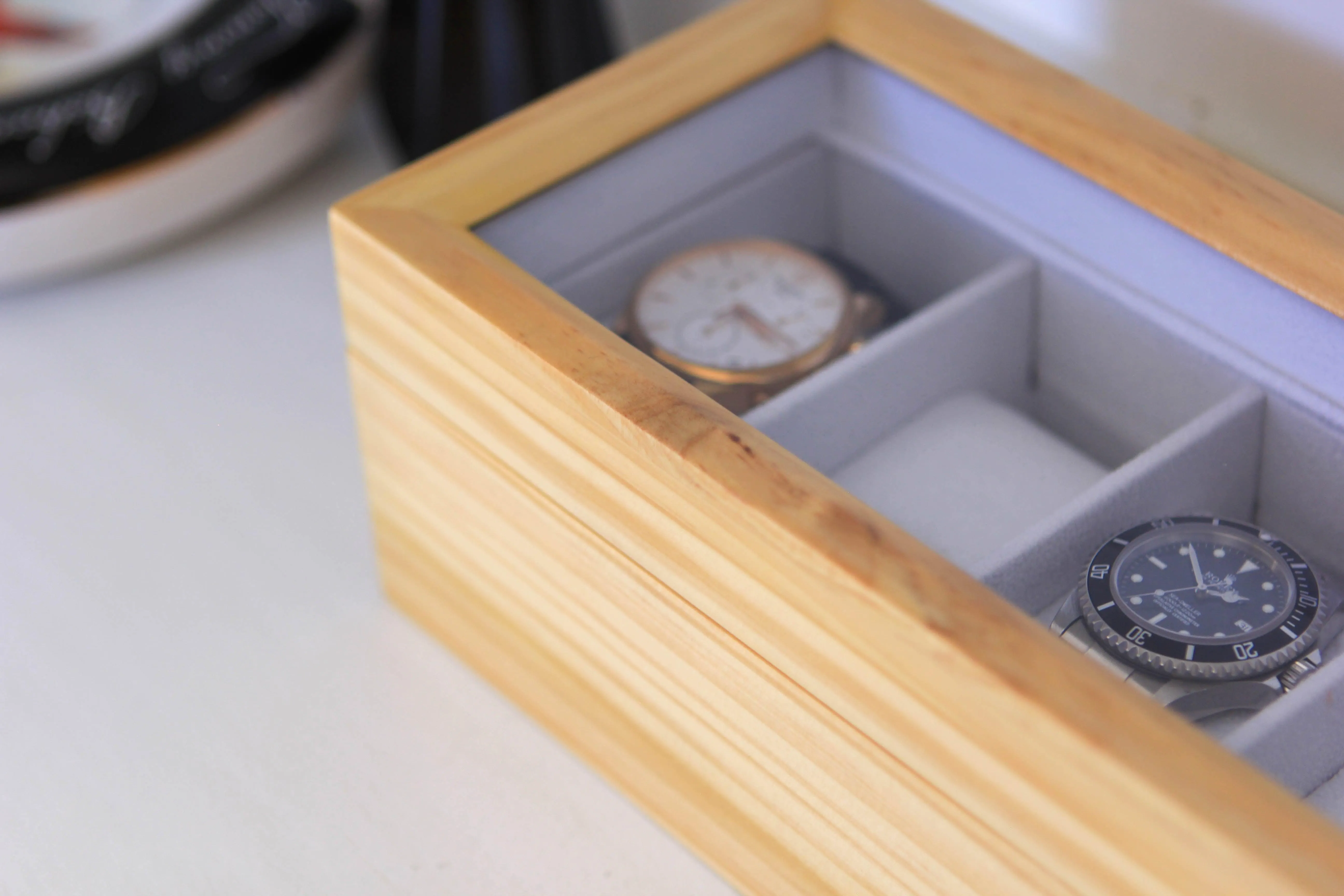 Pine Wood Watch Box - 6 Slot
