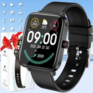 Pradory Smart Watch, Fitness Watch with Blood Pressure Heart Rate Monitor IP67 Waterproof Bluetooth Smartwatch 1.6" Touch Screen Sports Acticity Tracker Watch for Android iOS Phones Women Pink