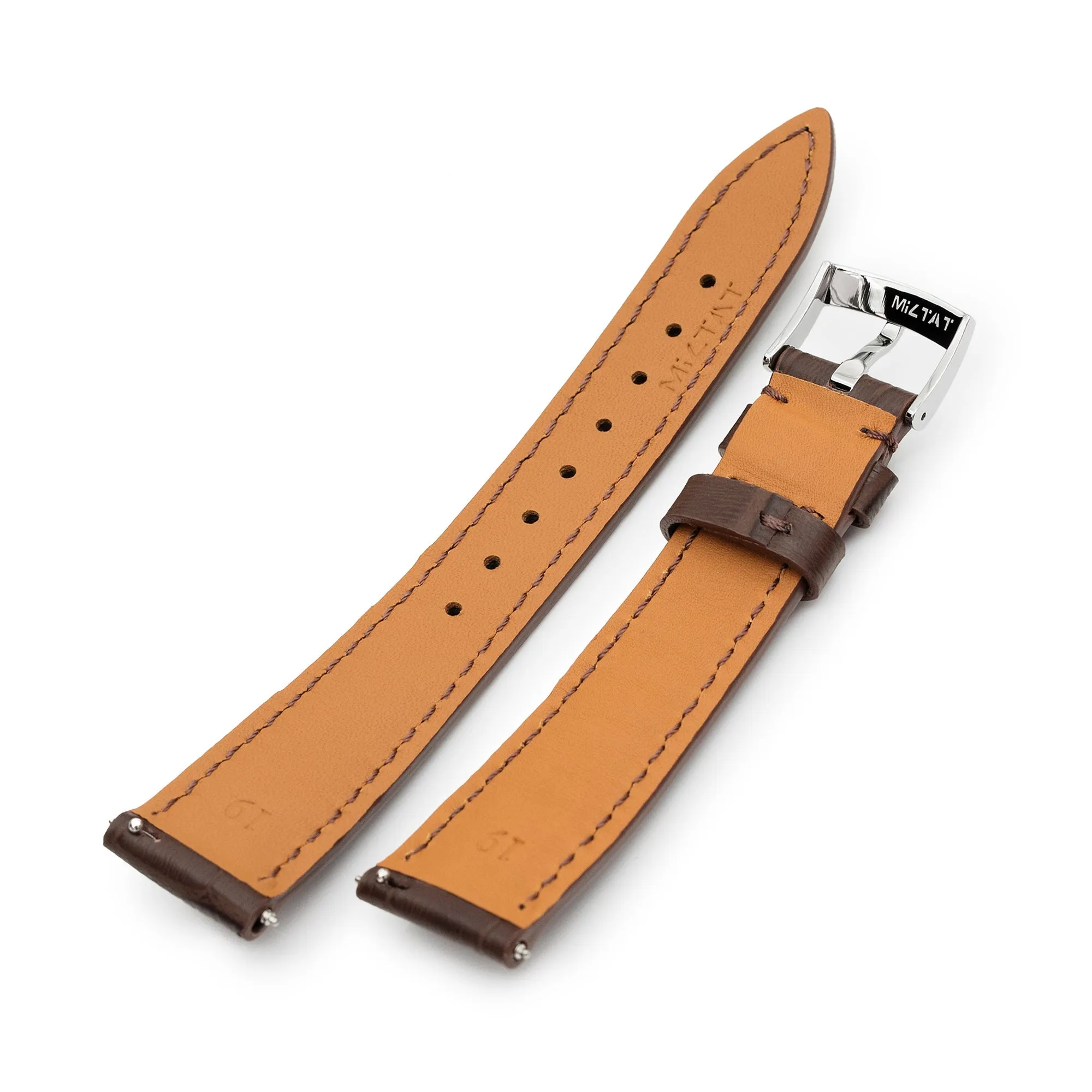 Q.R. 18mm or 19mm Brown CrocoCalf (Italian Croco Grain)