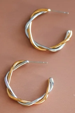 "Missy" Two-Tone Hoop Earrings